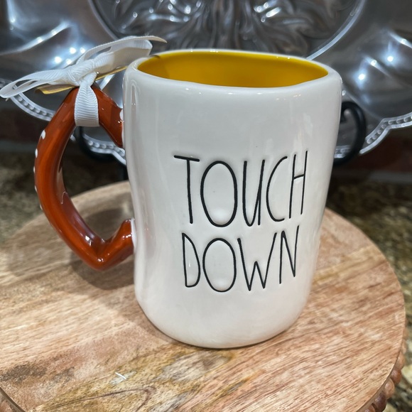 Rae Dunn Peanuts Woodstock TOUCH DOWN double sided mug - football lace handle - Picture 1 of 4